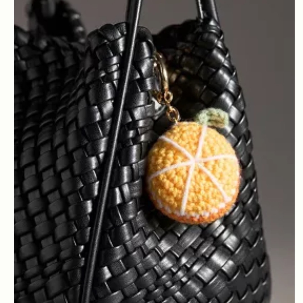 Anthropologie FARMER'S MARKET CROCHET BAG CHARM Style No.  4154255580008 ORANGE